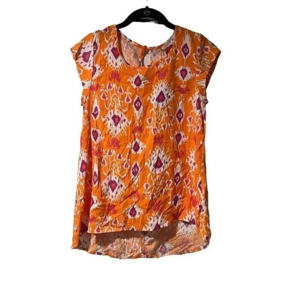 NWT Short Sleeve Floral Blouse- Christian Sirano Floral,‎ Lightweight, casual D5